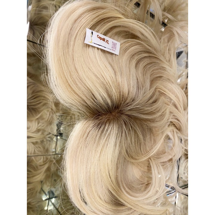 Toupet XL da donna con clip capelli veri remy  Europei calotta di 15cm x 18cm Infoltitore XL Toupet Donna con Frangia