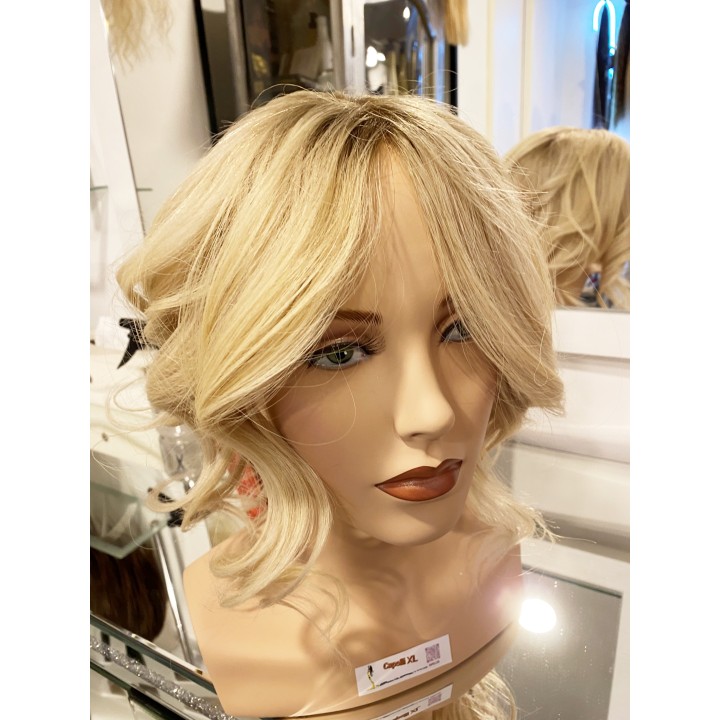 Toupet XL da donna con clip capelli veri remy  Europei calotta di 15cm x 18cm Infoltitore XL Toupet Donna con Frangia