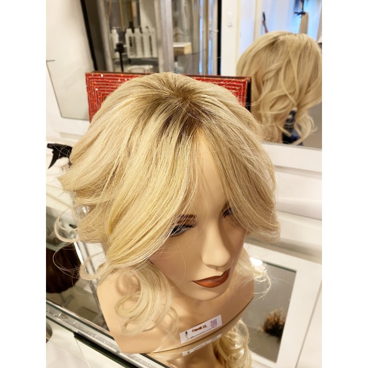 Toupet XL da donna con clip capelli veri remy  Europei calotta di 15cm x 18cm Infoltitore XL Toupet Donna con Frangia