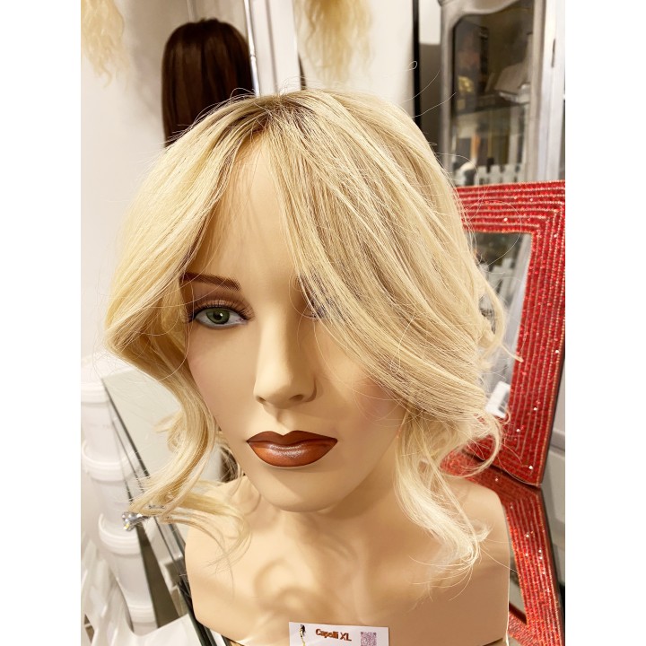 Toupet XL da donna con clip capelli veri remy  Europei calotta di 15cm x 18cm Infoltitore XL Toupet Donna con Frangia