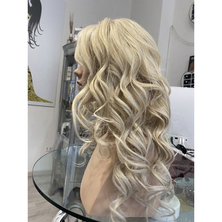 Parrucca 100%  capelli veri remy umani Biondo platino capelli Europei