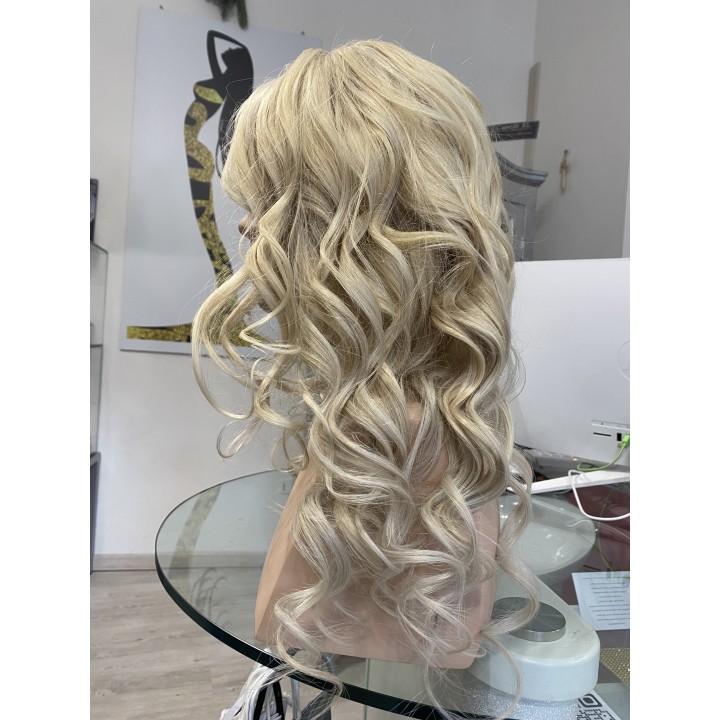 Parrucca 100%  capelli veri remy umani Biondo platino capelli Europei