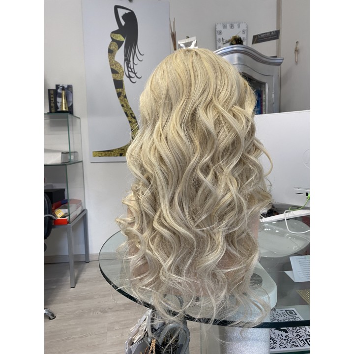 Parrucca 100%  capelli veri remy umani Biondo platino capelli Europei