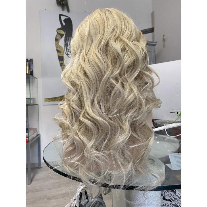 Parrucca 100%  capelli veri remy umani Biondo platino capelli Europei