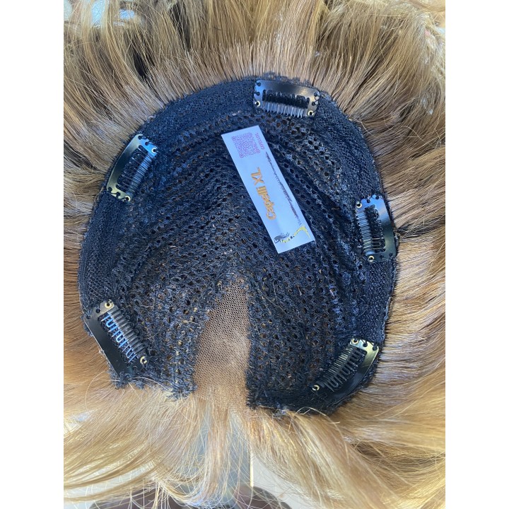 Toupet XL da donna con clip capelli veri remy  Europei calotta di 12 x 16 cm