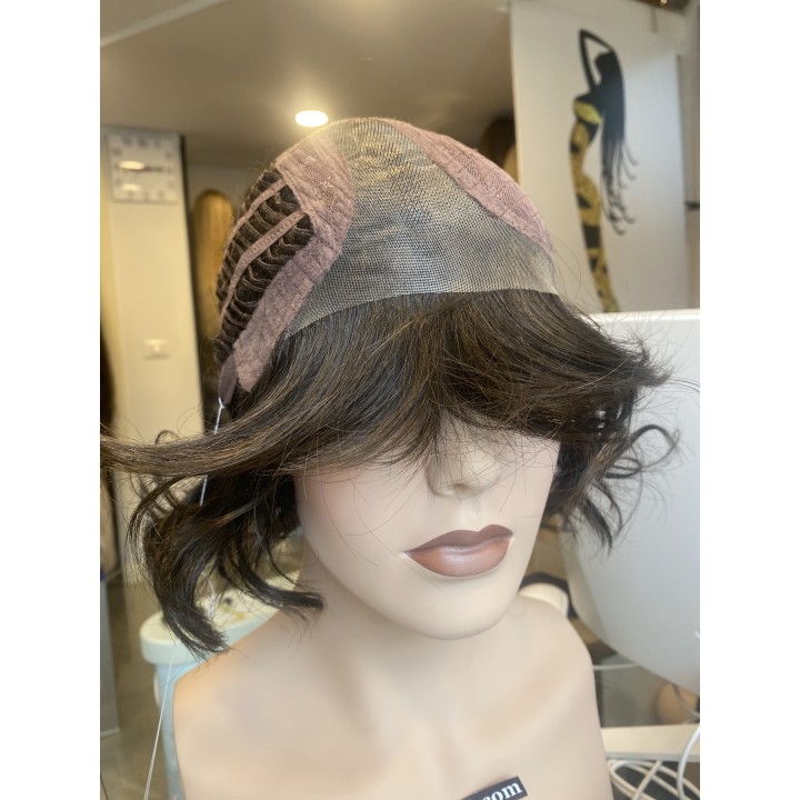 Parrucca full lace corta colore scuro Capelli misti