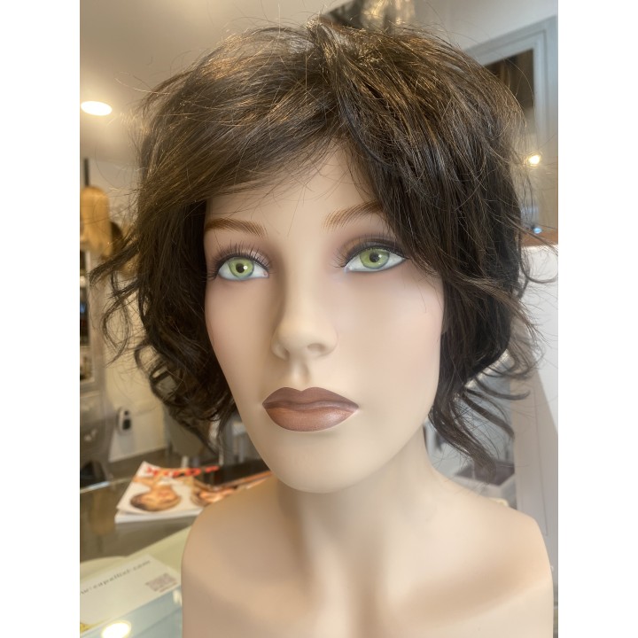 Parrucca full lace corta colore scuro Capelli misti