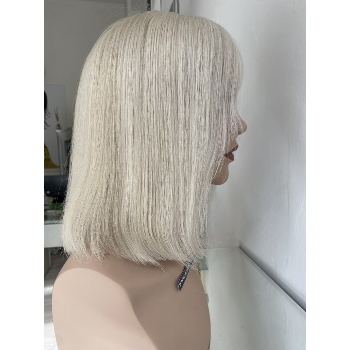 Parrucca Biondo super platino Capelli veri Remy Europei taglio carrè