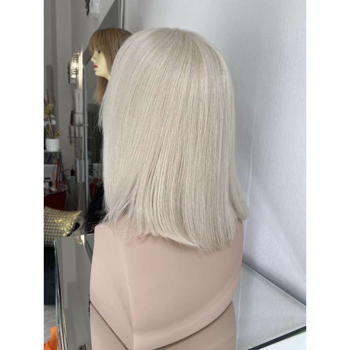 Parrucca Biondo super platino Capelli veri Remy Europei taglio carrè