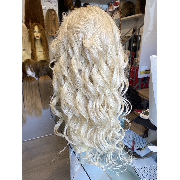 Parrucca 100%  capelli veri remy umani Biondo platino capelli Europei