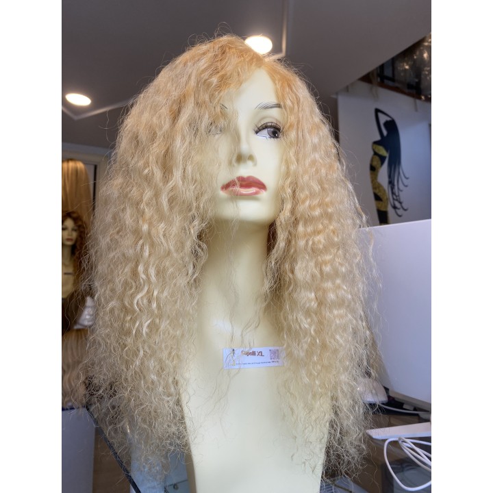 Parrucca di capelli veri Remy Ricci brasiliani colore biondo dorato