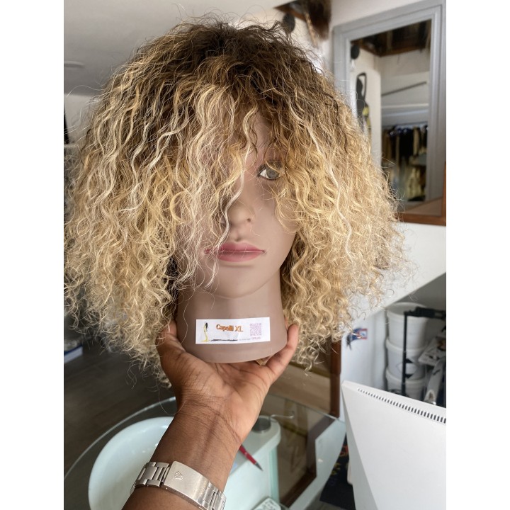 Parrucca di capelli veri Remy ricci brasiliani 100% capelli umani
