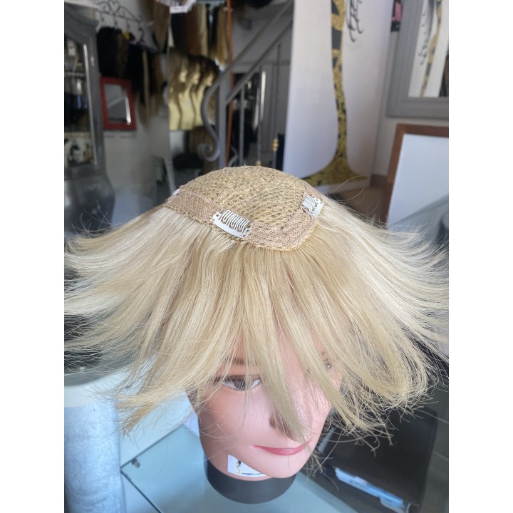 Toupet XL da donna clip capelli veri remy  Europei calotta 12 x 16 cm