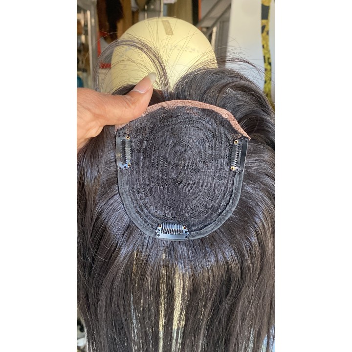 Ciuffo, Frangetta con clip capelli veri remy
