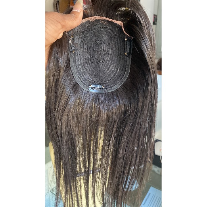 Ciuffo, Frangetta con clip capelli veri remy