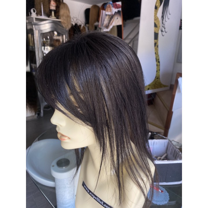 Ciuffo, Frangetta con clip capelli veri remy