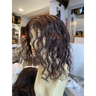Infoltitore mezza parrucca, capelli veri remy  le clip colore castano