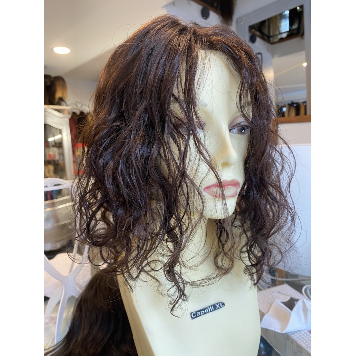 Infoltitore mezza parrucca, capelli veri remy  le clip colore castano