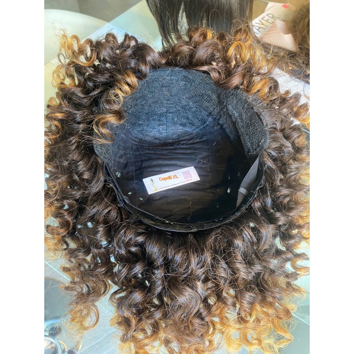 Parrucca di capelli veri Remy ricci brasiliani 100% capelli umani