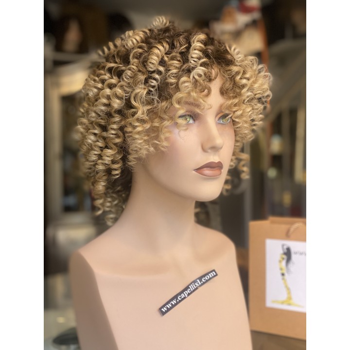 Parrucca di capelli veri Remy ricci brasiliani 100% capelli umani