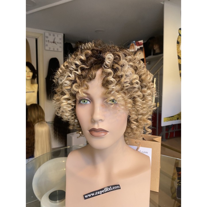 Parrucca di capelli veri Remy ricci brasiliani 100% capelli umani