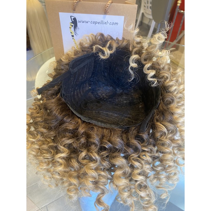 Parrucca di capelli veri Remy ricci brasiliani 100% capelli umani