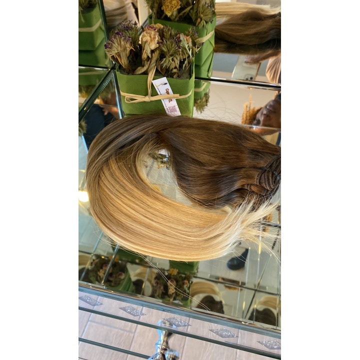 Matassa di capelli veri Remy balayage biondo cenere e chiaro balayage