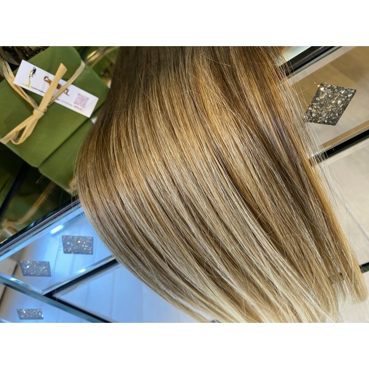 Matassa di capelli veri Remy balayage biondo cenere e chiaro balayage