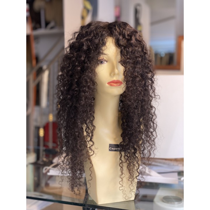 Parrucca di capelli veri Remy ricci brasiliani 100% capelli umani