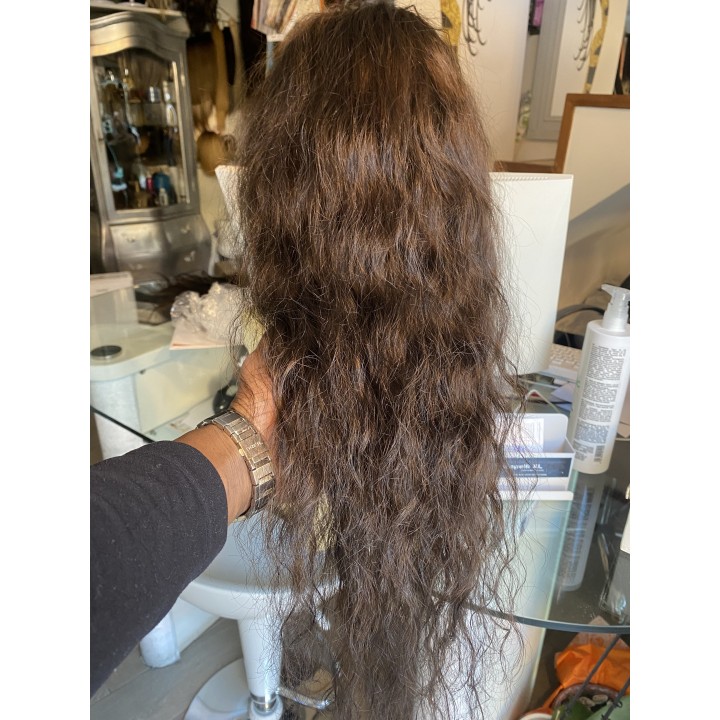 Parrucca su misura Capelli mossi Remy Brasiliani di Alta Qualità