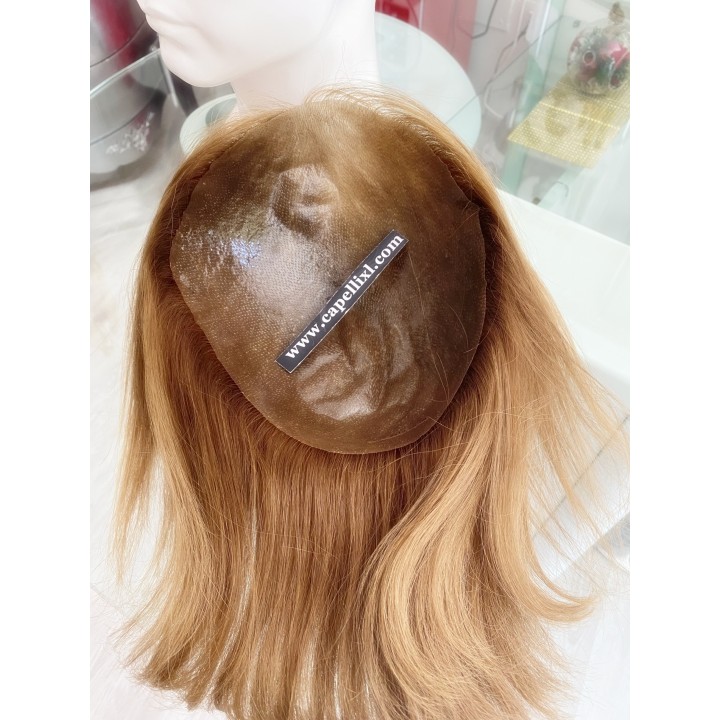 Toupet protesi Parrucchino PU capelli veri fatto su misura inject skin