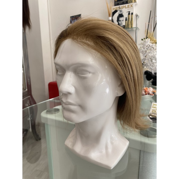 Toupet protesi Parrucchino PU capelli veri fatto su misura inject skin