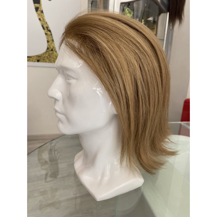 Toupet protesi Parrucchino PU capelli veri fatto su misura inject skin