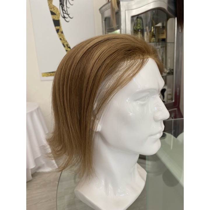 Toupet protesi Parrucchino PU capelli veri fatto su misura inject skin