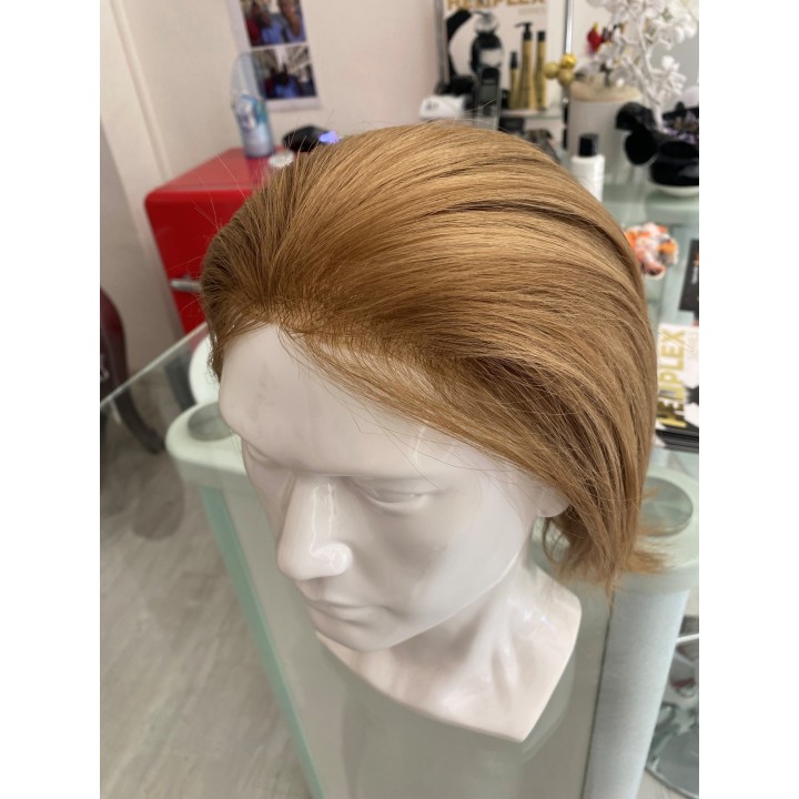 Toupet protesi Parrucchino PU capelli veri fatto su misura inject skin