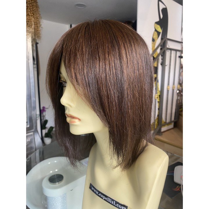 Toupet Calotta Clip Capelli Remy Indiani Mogano | Capelli XL