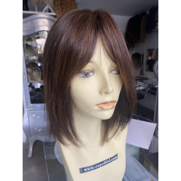 Toupet Calotta Clip Capelli Remy Indiani Mogano | Capelli XL