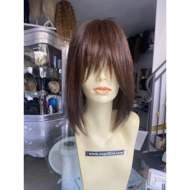 Toupet Calotta Clip Capelli Remy Indiani Mogano | Capelli XL
