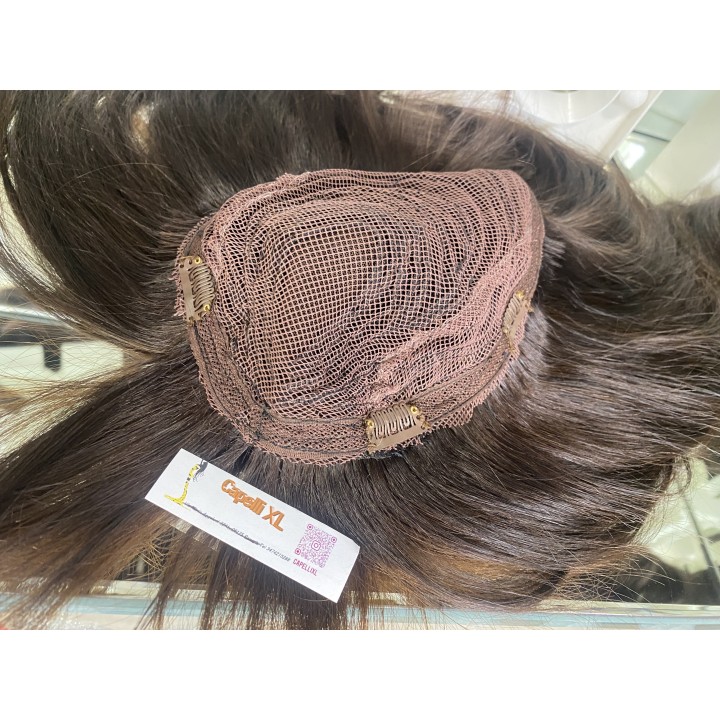 Toupet Calotta Clip Capelli Remy Indiani Mogano | Capelli XL