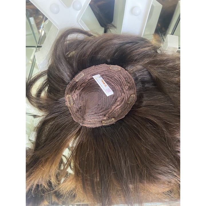 Toupet Calotta Clip Capelli Remy Indiani Mogano | Capelli XL