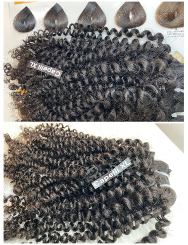 Capelli veri remy, Ricci Riccio crespo capelli brasiliani