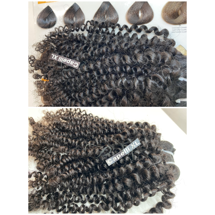 Capelli veri remy, Ricci Riccio crespo capelli brasiliani