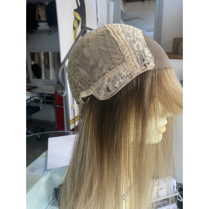 Camilla – Parrucca bionda in capelli veri con frangia effetto balayage
