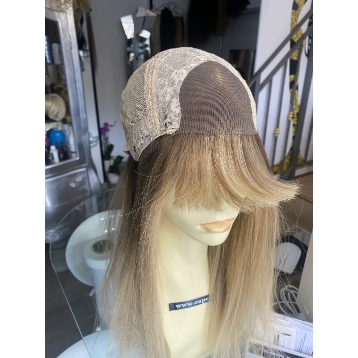 Camilla – Parrucca bionda in capelli veri con frangia effetto balayage