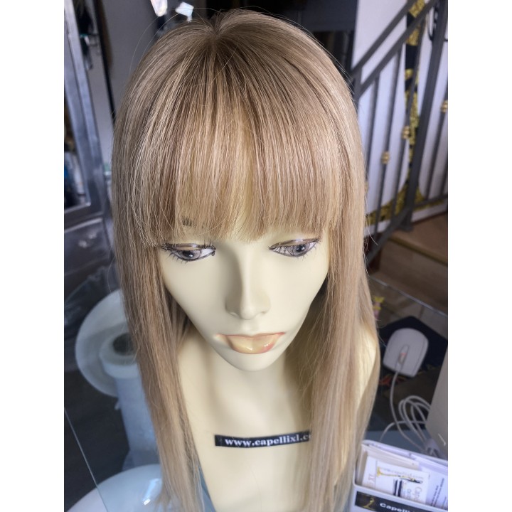 Camilla – Parrucca bionda in capelli veri con frangia effetto balayage