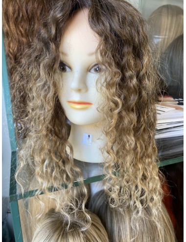 Toupet con clip, capelli veri remy ricci Colore biondo con effetto Balayage