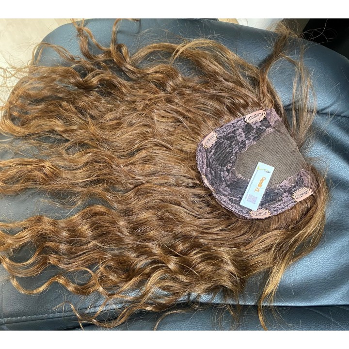 Toupet biondo infoltimento con clip capelli veri remy capelli brasiliani