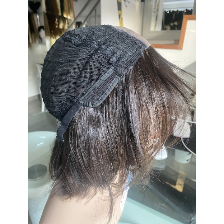 Parrucca Medio Scalato Capelli Veri Remy Castano