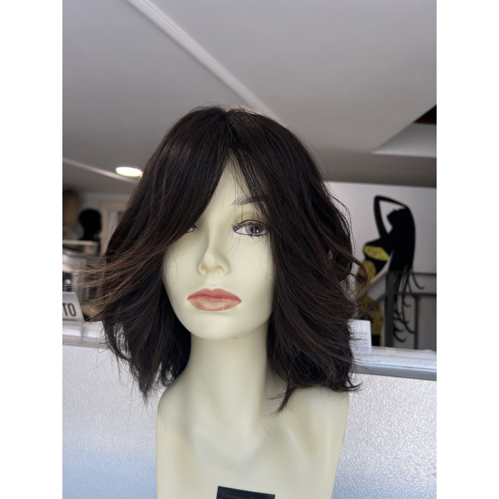 Parrucca Medio Scalato Capelli Veri Remy Castano