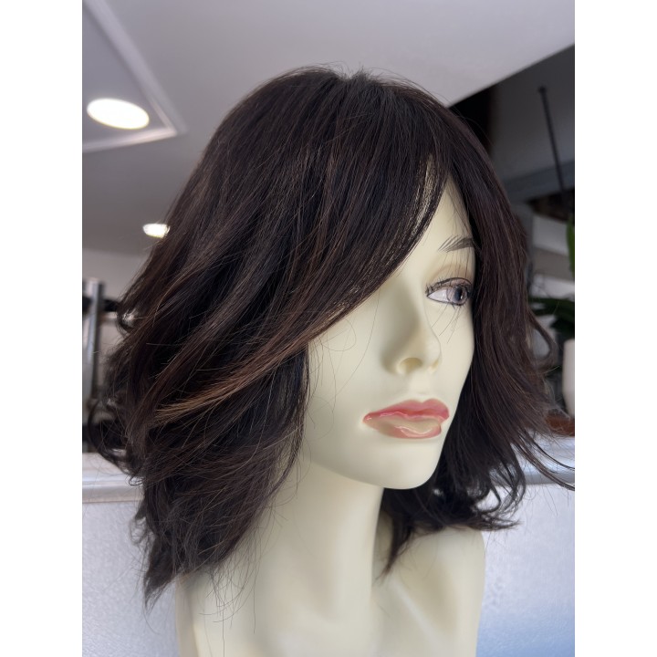 Parrucca Medio Scalato Capelli Veri Remy Castano